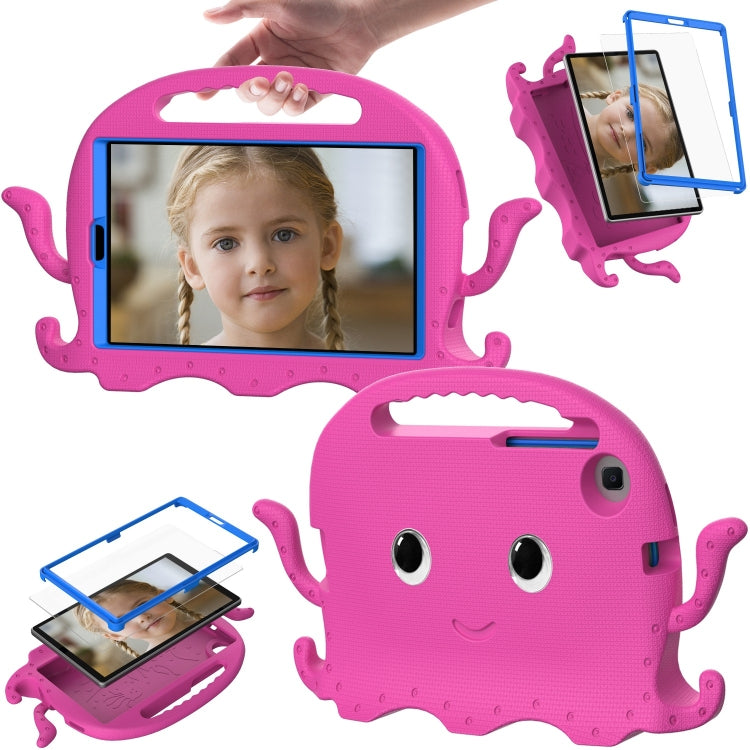 For Samsung Galaxy Tab A9 8.7 X110/X115 Octopus Style EVA Hybrid PC Shockproof Tablet Case with Strap(RoseRed) - Galaxy Tab A9 by buy2fix | Online Shopping UK | buy2fix