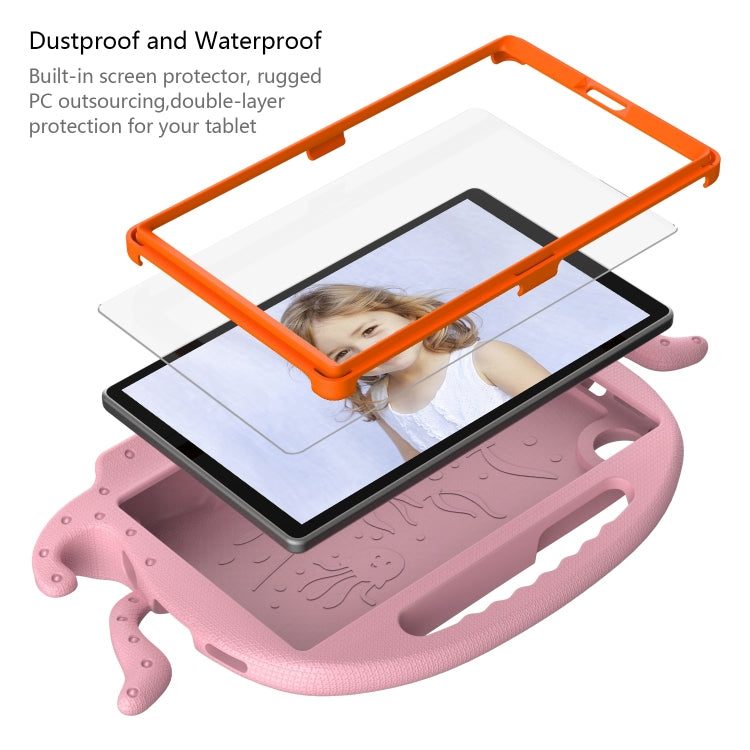 For Samsung Galaxy Tab A9 8.7 X110/X115 Octopus Style EVA Hybrid PC Shockproof Tablet Case with Strap(Pink) - Galaxy Tab A9 by buy2fix | Online Shopping UK | buy2fix