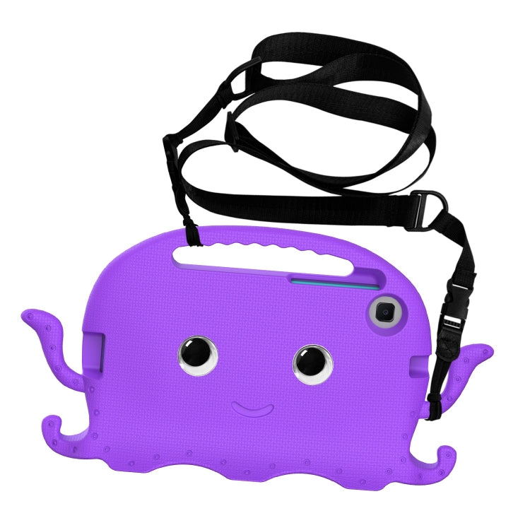 For Samsung Galaxy Tab A9 8.7 X110/X115 Octopus Style EVA Hybrid PC Shockproof Tablet Case with Strap(Purple) - Galaxy Tab A9 by buy2fix | Online Shopping UK | buy2fix