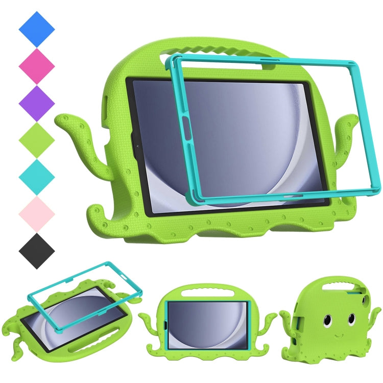 For Samsung Galaxy Tab A9 8.7 X110/X115 Octopus Style EVA Hybrid PC Shockproof Tablet Case with Strap(Grass Green) - Galaxy Tab A9 by buy2fix | Online Shopping UK | buy2fix