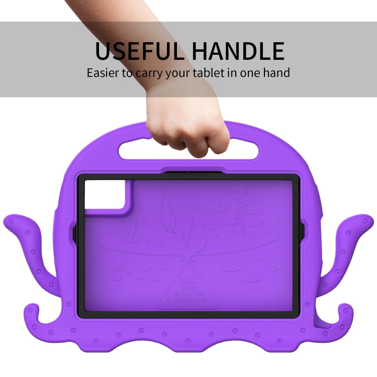 For Samsung Galaxy Tab S9 / S9 FE / S7 / S8 Octopus Style EVA Hybrid PC Shockproof Tablet Case with Strap(Purple) - Galaxy Tab S9 Cases by buy2fix | Online Shopping UK | buy2fix