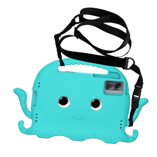 For Samsung Galaxy Tab S9 / S9 FE / S7 / S8 Octopus Style EVA Hybrid PC Shockproof Tablet Case with Strap(Glacial Green) by buy2fix