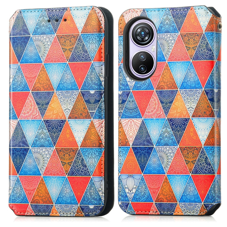 For Blackview A200 Pro CaseNeo Colorful Magnetic Leather Phone Case(Rhombus Mandala) - More Brand by buy2fix | Online Shopping UK | buy2fix