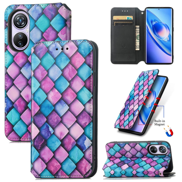 For Blackview A200 Pro CaseNeo Colorful Magnetic Leather Phone Case(Purple Scales) - More Brand by buy2fix | Online Shopping UK | buy2fix