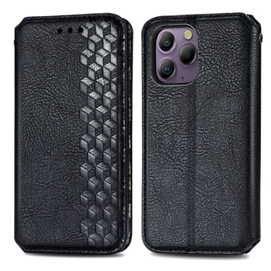 For Blackview A96 Cubic Grid Pressed Magnetic Leather Phone Case(Black) by buy2fix
