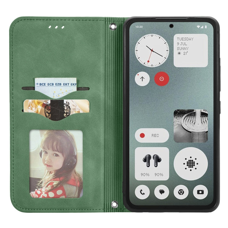 For  Nothing CMF Phone 1 Retro Skin Feel Magnetic Flip Leather Phone Case(Green) - Nothing Cases by buy2fix | Online Shopping UK | buy2fix