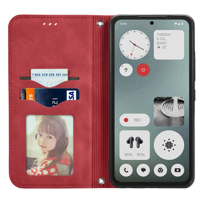For  Nothing CMF Phone 1 Retro Skin Feel Magnetic Flip Leather Phone Case(Red) - Nothing Cases by buy2fix | Online Shopping UK | buy2fix