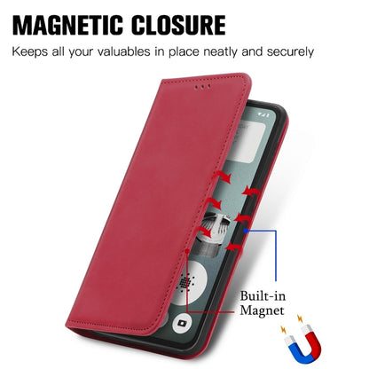 For  Nothing CMF Phone 1 Retro Skin Feel Magnetic Flip Leather Phone Case(Red) - Nothing Cases by buy2fix | Online Shopping UK | buy2fix