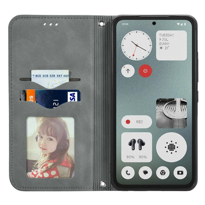 For  Nothing CMF Phone 1 Retro Skin Feel Magnetic Flip Leather Phone Case(Grey) - Nothing Cases by buy2fix | Online Shopping UK | buy2fix