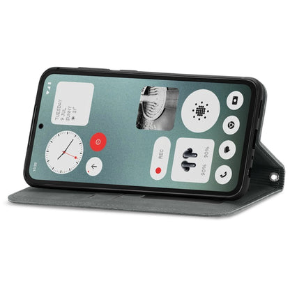 For  Nothing CMF Phone 1 Retro Skin Feel Magnetic Flip Leather Phone Case(Grey) - Nothing Cases by buy2fix | Online Shopping UK | buy2fix