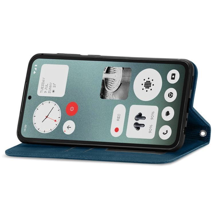 For  Nothing CMF Phone 1 Retro Skin Feel Magnetic Flip Leather Phone Case(Blue) - Nothing Cases by buy2fix | Online Shopping UK | buy2fix