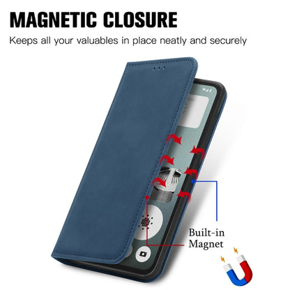 For  Nothing CMF Phone 1 Retro Skin Feel Magnetic Flip Leather Phone Case(Blue) - Nothing Cases by buy2fix | Online Shopping UK | buy2fix