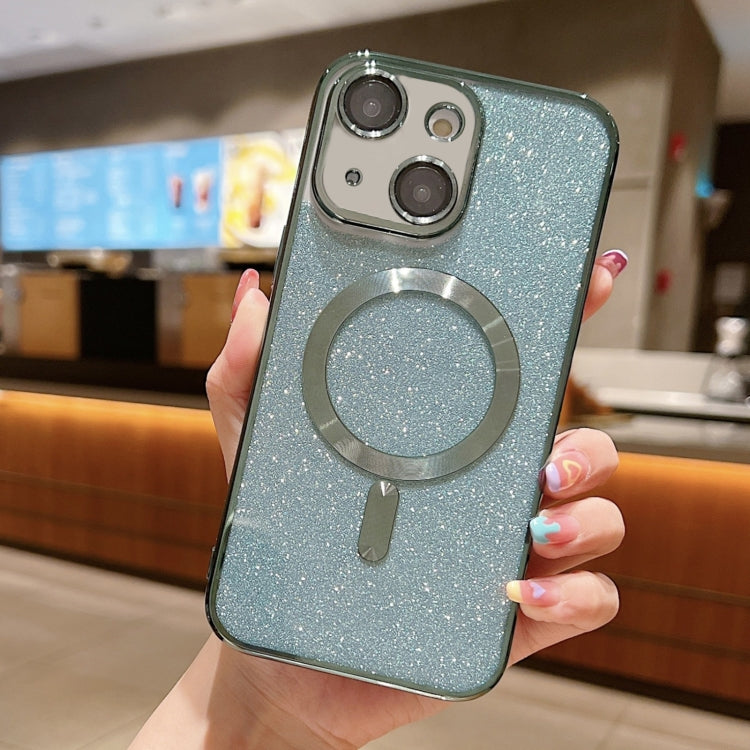 For iPhone 13 Glitter Electroplating MagSafe TPU Phone Case(Green) by buy2fix