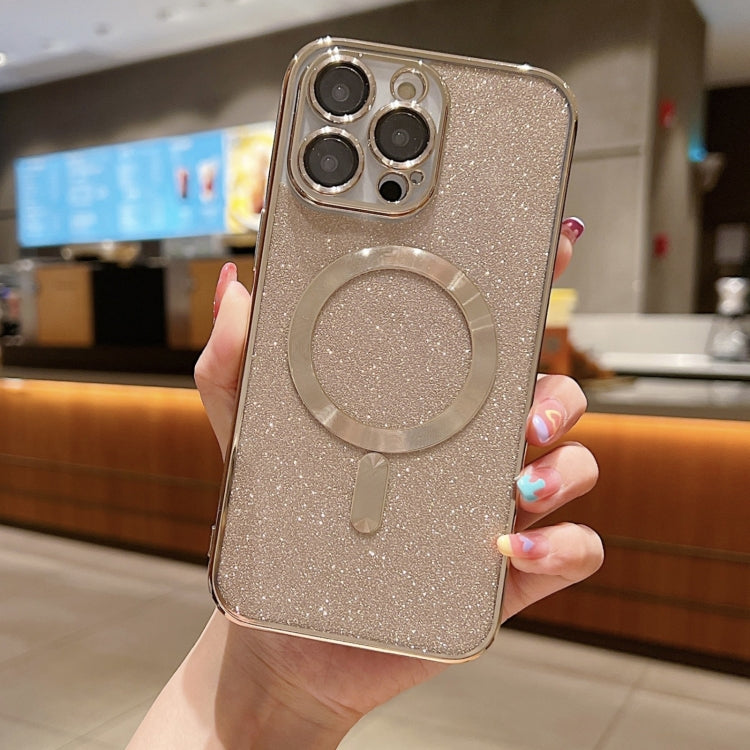 For iPhone 12 Pro Max Glitter Electroplating MagSafe TPU Phone Case(Gold) by buy2fix