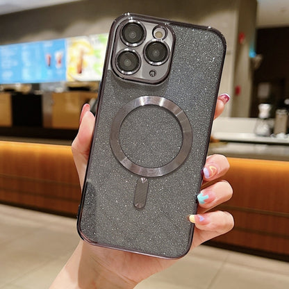 For iPhone 11 Pro Glitter Electroplating MagSafe TPU Phone Case(Black) by buy2fix