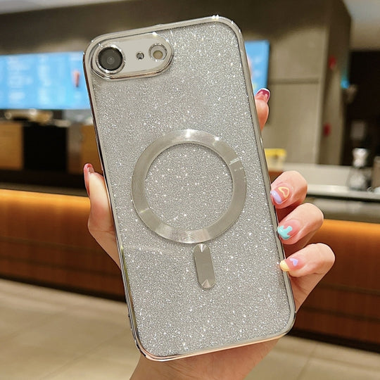For iPhone SE 2022 / 7 / 8 Glitter Electroplating MagSafe TPU Phone Case(Silver)