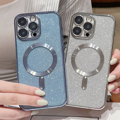 For iPhone X / XS Glitter Electroplating MagSafe TPU Phone Case(Purple) by buy2fix