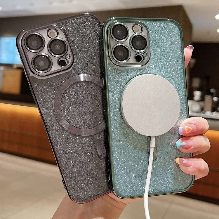 For iPhone 11 Pro Glitter Electroplating MagSafe TPU Phone Case(Black) by buy2fix