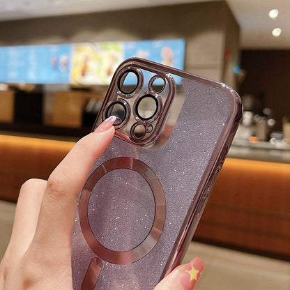 For iPhone X / XS Glitter Electroplating MagSafe TPU Phone Case(Purple) by buy2fix