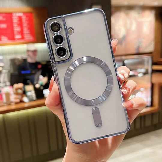 For Samsung Galaxy S24+ 5G MagSafe Electroplating TPU Phone Case(Sierra Blue)