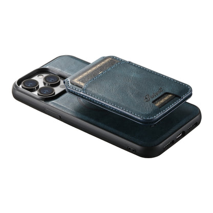 For iPhone 12 Suteni H15 MagSafe Oil Eax Leather Detachable Wallet Back Phone Case(Blue) by Suteni