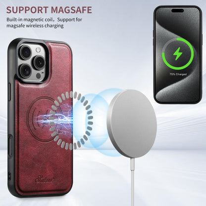 For iPhone 17 Pro Max Suteni H15 MagSafe Oil Eax Leather Detachable Wallet Back Phone Case(Red) - iPhone 17 Pro Max Cases by Suteni | Online Shopping UK | buy2fix