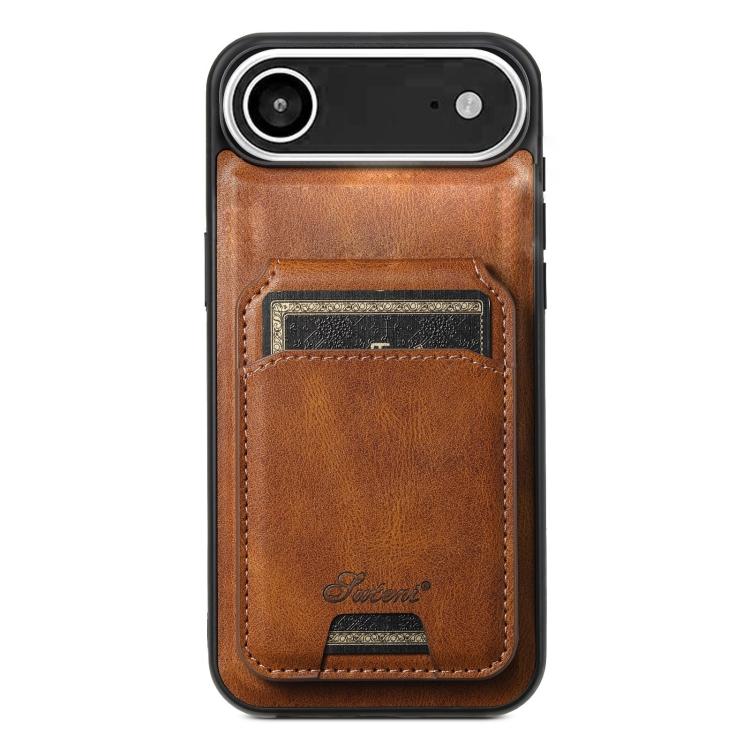 For iPhone Air Suteni H15 MagSafe Oil Eax Leather Detachable Wallet Back Phone Case(Brown) - iPhone Air Cases by Suteni | Online Shopping UK | buy2fix