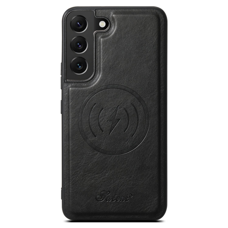 For Samsung Galaxy S22 5G Suteni H15 Oil Eax Leather Detachable Wallet Back Phone Case(Black) by Suteni