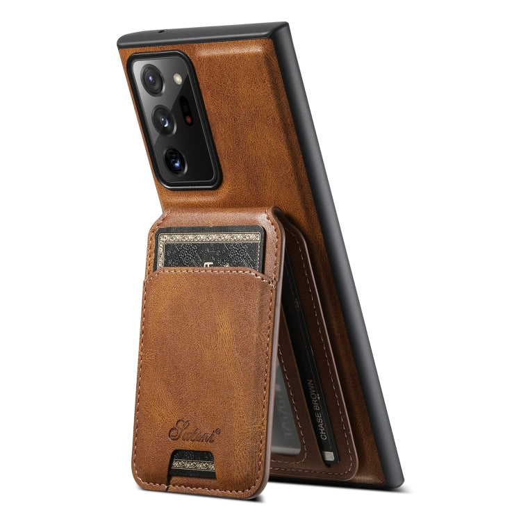 For Samsung Galaxy Note20 Ultra 5G Suteni H15 Oil Eax Leather Detachable Wallet Back Phone Case(Red) by Suteni