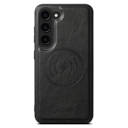 For Samsung Galaxy S24+ 5G Suteni H15 Oil Eax Leather Detachable Wallet Back Phone Case(Black) by Suteni
