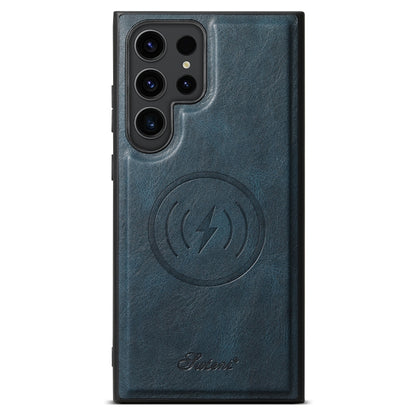 For Samsung Galaxy S24 Ultra 5G Suteni H15 Oil Eax Leather Detachable Wallet Back Phone Case(Blue) by Suteni