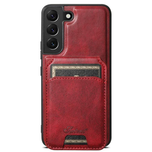 For Samsung Galaxy S25+ 5G Suteni H15  Oil Eax Leather Detachable Wallet Back Phone Case(Red) - Galaxy S25+ 5G Cases by Suteni | Online Shopping UK | buy2fix