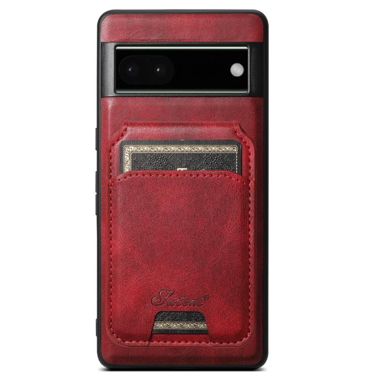 For Google Pixel 6 Suteni H15 Oil Eax Leather Detachable Wallet Back Phone Case(Red) by Suteni
