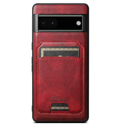 For Google Pixel 6 Suteni H15 Oil Eax Leather Detachable Wallet Back Phone Case(Red) by Suteni