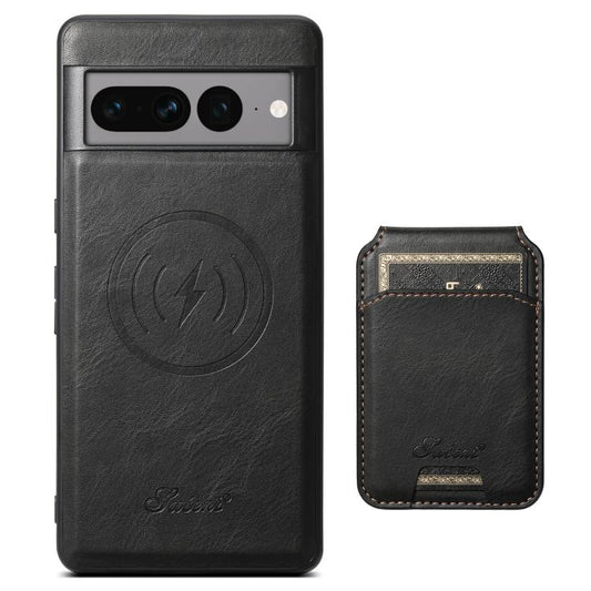 For Google Pixel 10 Pro XL Suteni H15 Oil Eax Leather Detachable Wallet Back Phone Case(Black) - Google Cases by Suteni | Online Shopping UK | buy2fix