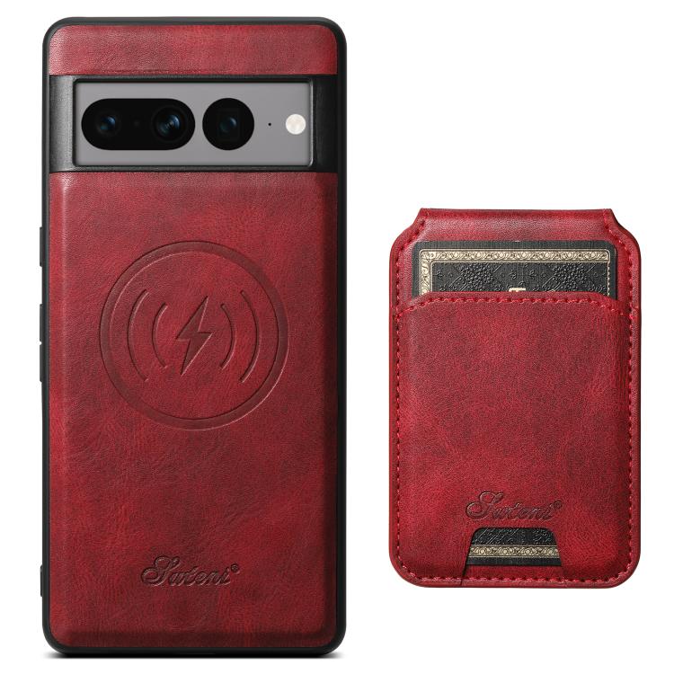 For Google Pixel 10 Pro XL Suteni H15 Oil Eax Leather Detachable Wallet Back Phone Case(Red) - Google Cases by Suteni | Online Shopping UK | buy2fix