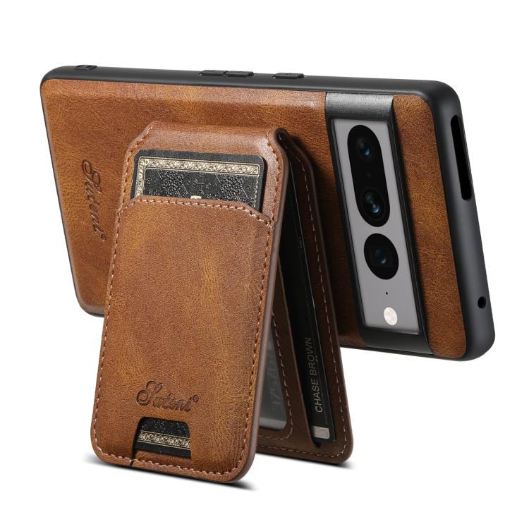 For Google Pixel 10 Pro Suteni H15 Oil Eax Leather Detachable Wallet Back Phone Case(Brown) - Google Cases by Suteni | Online Shopping UK | buy2fix