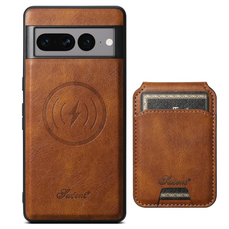 For Google Pixel 10 Suteni H15 Oil Eax Leather Detachable Wallet Back Phone Case(Brown) - Google Cases by Suteni | Online Shopping UK | buy2fix