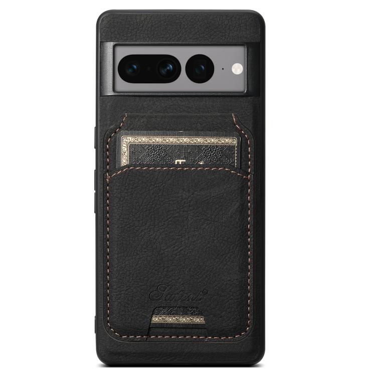 For Google Pixel 10 Suteni H16 Litchi Texture Leather Detachable Wallet Back Phone Case(Black) - Google Cases by Suteni | Online Shopping UK | buy2fix