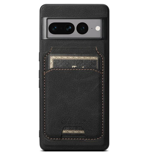 For Google Pixel 10 Suteni H16 Litchi Texture Leather Detachable Wallet Back Phone Case(Black) - Google Cases by Suteni | Online Shopping UK | buy2fix