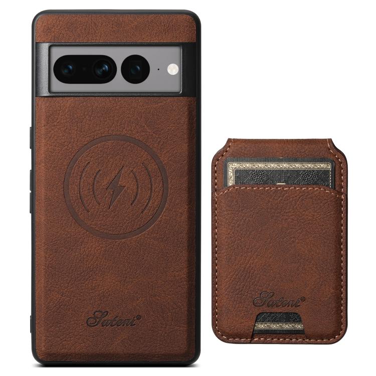 For Google Pixel 10 Suteni H16 Litchi Texture Leather Detachable Wallet Back Phone Case(Brown) - Google Cases by Suteni | Online Shopping UK | buy2fix