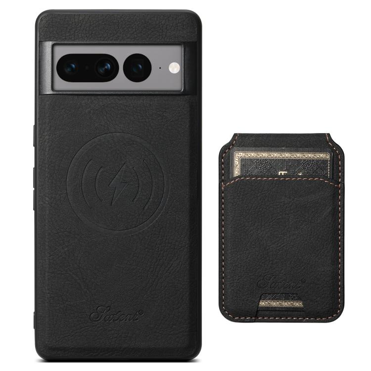 For Google Pixel 10 Pro Suteni H16 Litchi Texture Leather Detachable Wallet Back Phone Case(Black) - Google Cases by Suteni | Online Shopping UK | buy2fix