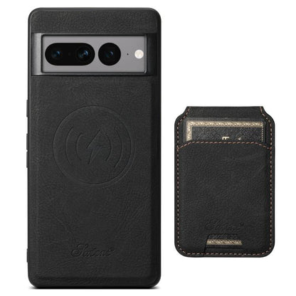 For Google Pixel 10 Pro Suteni H16 Litchi Texture Leather Detachable Wallet Back Phone Case(Black) - Google Cases by Suteni | Online Shopping UK | buy2fix