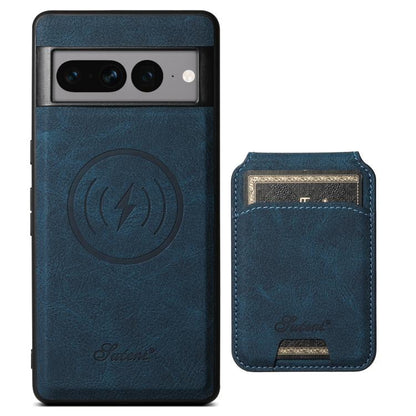 For Google Pixel 10 Pro Suteni H16 Litchi Texture Leather Detachable Wallet Back Phone Case(Blue) - Google Cases by Suteni | Online Shopping UK | buy2fix
