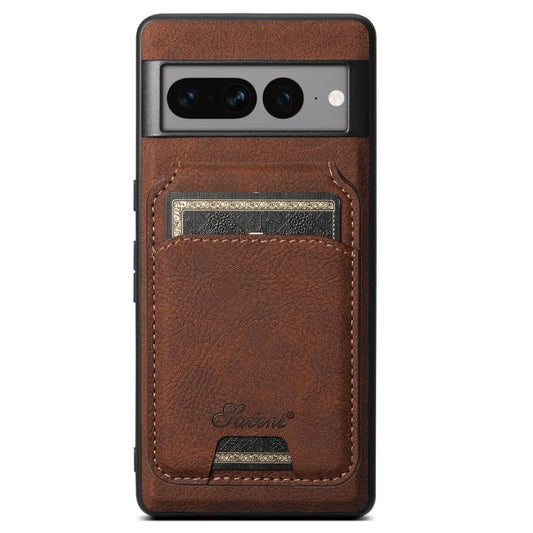 For Google Pixel 10 Pro XL Suteni H16 Litchi Texture Leather Detachable Wallet Back Phone Case(Brown) - Google Cases by Suteni | Online Shopping UK | buy2fix