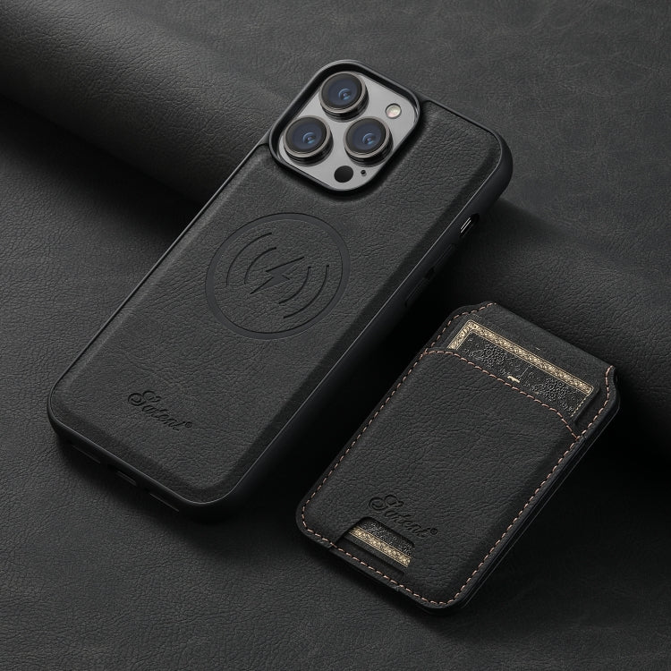For iPhone 13 Pro Max Suteni H16 Litchi Texture Leather Detachable Wallet Back Phone Case(Black) - iPhone 13 Pro Max Cases by Suteni | Online Shopping UK | buy2fix
