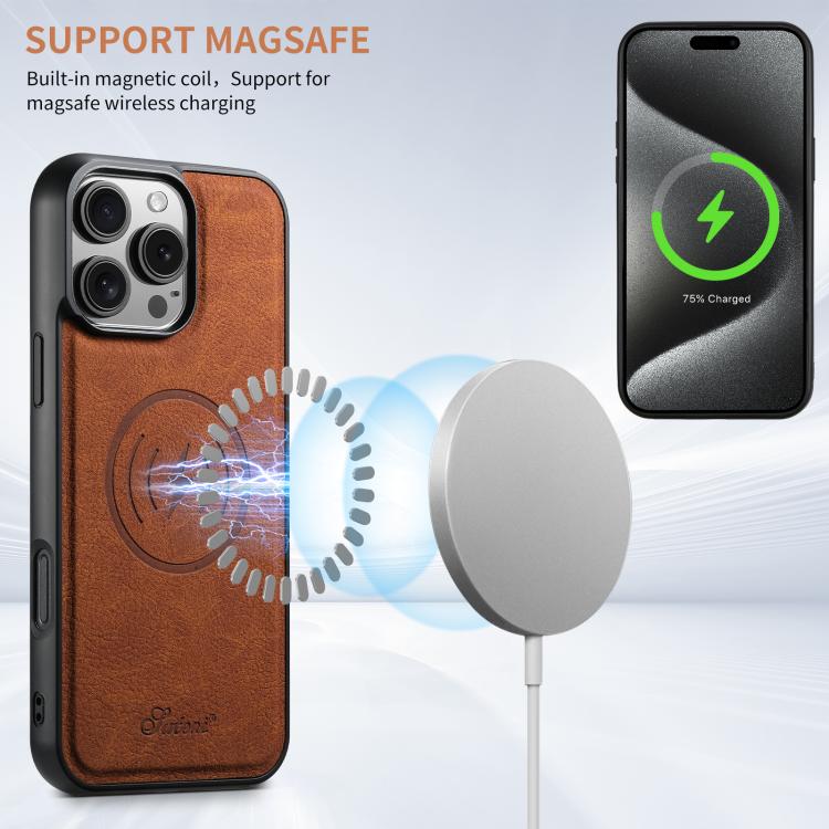 For iPhone 16e Suteni H16 Litchi Texture Leather Detachable Wallet Back Phone Case(Khaki) - iPhone 16e Cases by Suteni | Online Shopping UK | buy2fix