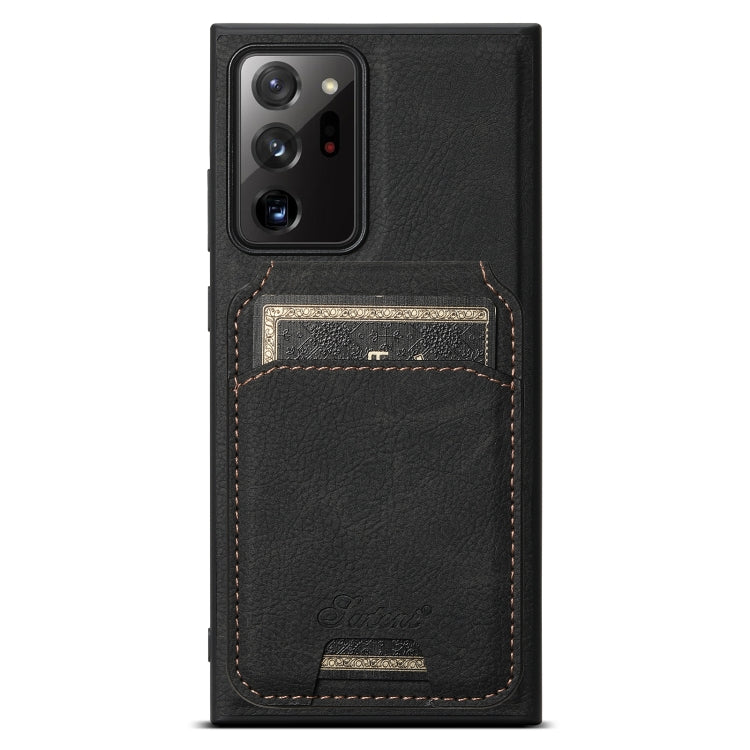 For Samsung Galaxy Note20 Ultra 5G Suteni H16 Litchi Texture Leather Detachable Wallet Back Phone Case(Black) - Galaxy Note20 Ultra Cases by Suteni | Online Shopping UK | buy2fix