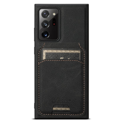 For Samsung Galaxy Note20 Ultra 5G Suteni H16 Litchi Texture Leather Detachable Wallet Back Phone Case(Black) - Galaxy Note20 Ultra Cases by Suteni | Online Shopping UK | buy2fix