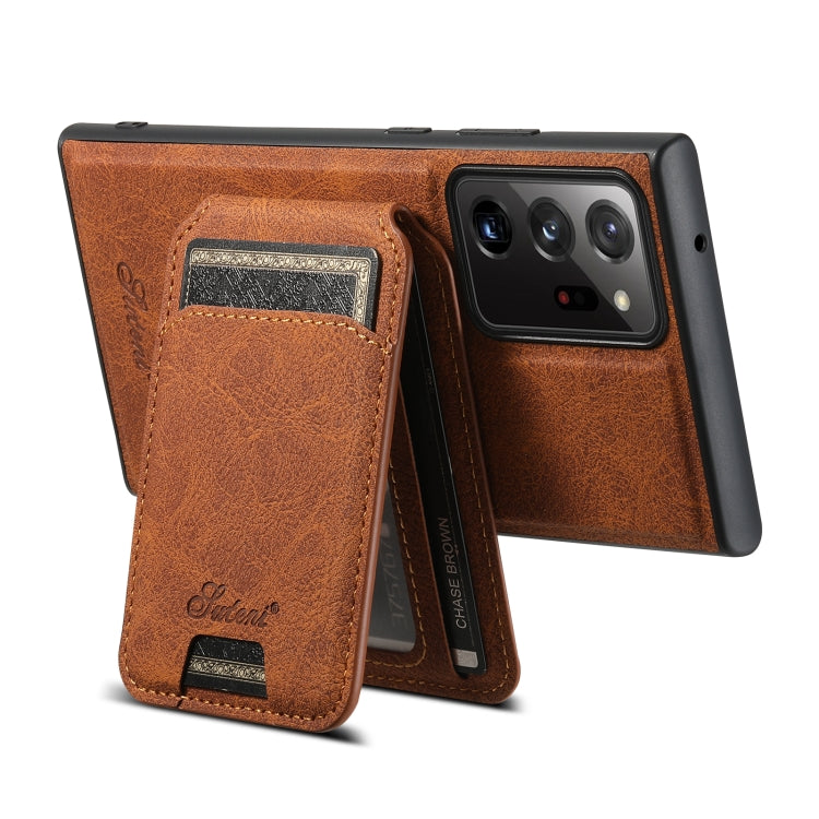 For Samsung Galaxy Note20 5G Suteni H16 Litchi Texture Leather Detachable Wallet Back Phone Case(Black) - Galaxy Note20 Cases by Suteni | Online Shopping UK | buy2fix